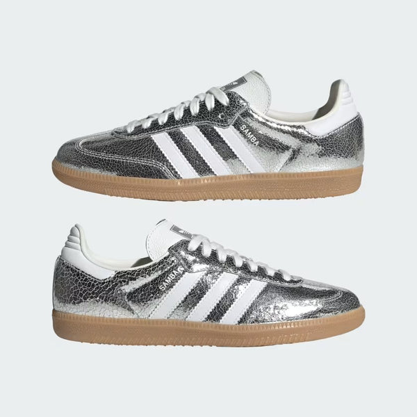 Samba OG Silver Metallic Cracked Leather